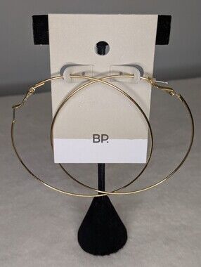 NWT BP. Nordstrom Goldtone Large 3" Hoop Earrings - Classic Minimalist